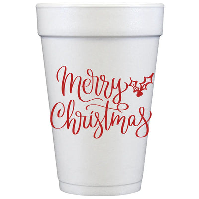 Merry Christmas Y'all Foam Cups